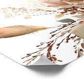 Boho bloemige Pampas gras Roos Witte Welkom Poster (Hoek)