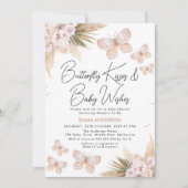 Boho Bloemige Pampas Vlinder Kusjes Baby Shower Kaart (Voorkant)