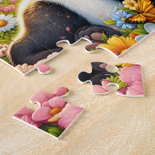 Boho Bloemige Panda Legpuzzel (Zijkant)