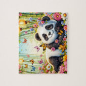 Boho Bloemige Panda Legpuzzel (Verticaal)