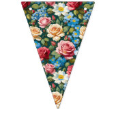 Boho bloemige patchwork multi bloem motief vlaggetjes (Derde vlag)