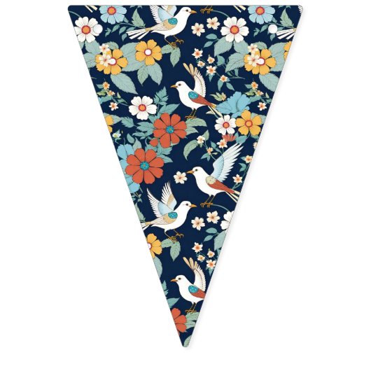 Boho bloemige patchwork multi bloem motief vlaggetjes (Tweede vlag)