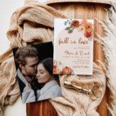 Boho Bloemige Pompoen Herfst Bruiloft Verliefd Kaart