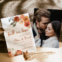 Boho Bloemige Pompoen Herfst Bruiloft Verliefd
