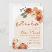 Boho Bloemige Pompoen Herfst Bruiloft Verliefd Kaart (Voorkant)