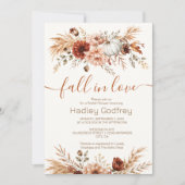 Boho Bloemige Pompoen Herfst Liefde Bruiloft Feest Kaart (Voorkant)
