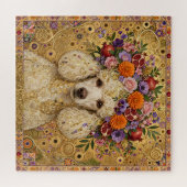 Boho Bloemige Poodle Puzzel (Horizontaal)