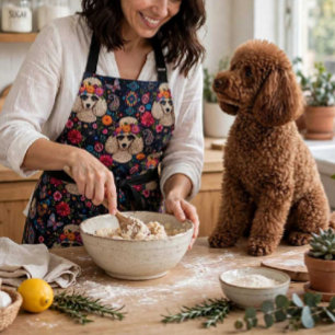 Boho Bloemige Poodle Schort