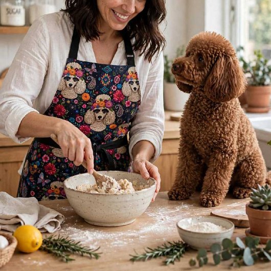 Boho Bloemige Poodle Schort