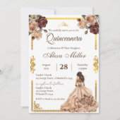 Boho bloemige Quinceañera uitnodiging (Voorkant)