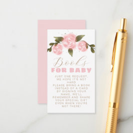 Boho bloemige roze babymeisje shower boeken voor b informatiekaartje