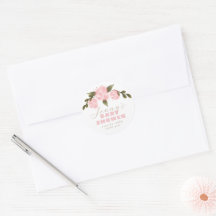 Boho Bloemige Roze Meisje Shower Bedankt