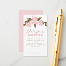 Boho bloemige roze meisjes baby shower luier raffl