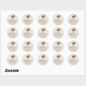 Boho Bloemige Rustieke Trouw Dank Je Ronde Sticker (Vel)