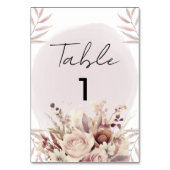 Boho Bloemige Stof Roze Waterverfkaart Kaart (Voorkant)