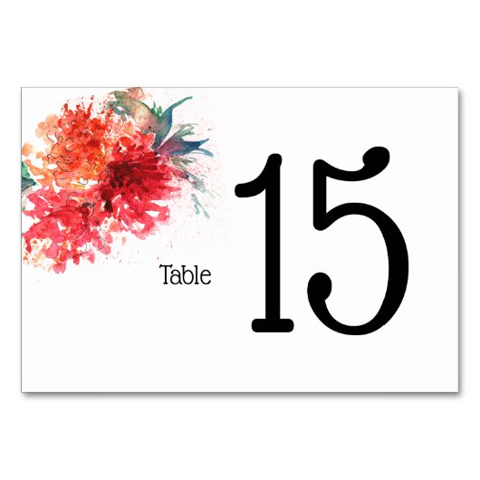 BOHO Bloemige Tafel Nummers - Aangepaste Gepersona Kaart (Achterkant)