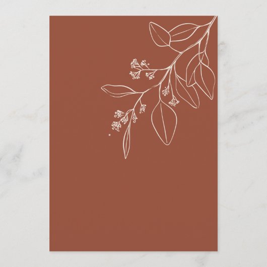 Boho Bloemige Tafel Nummers Kaart (Achterkant)