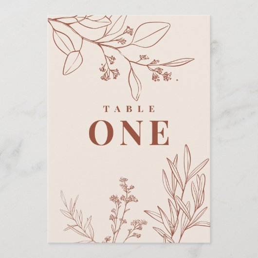 Boho Bloemige Tafel Nummers Kaart (Voorkant)