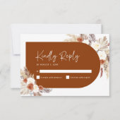 Boho Bloemige Terracotta Boog Bruidsdouche RSVP Kaartje (Voorkant)