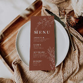 Boho Bloemige Terracotta Menu