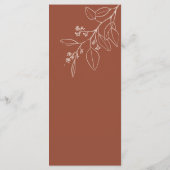 Boho Bloemige Terracotta Menu (Achterkant)