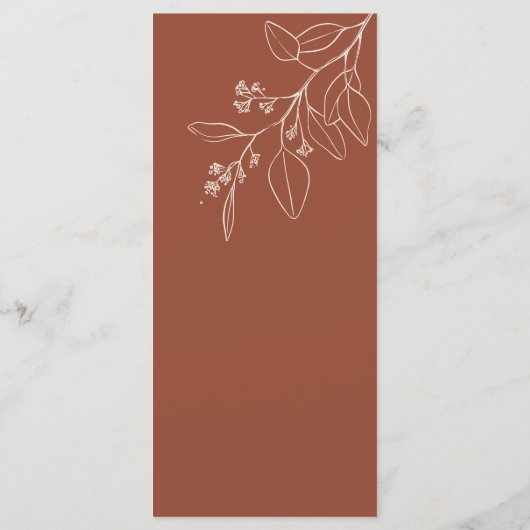 Boho Bloemige Terracotta Menu (Achterkant)