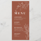 Boho Bloemige Terracotta Menu (Voorkant)
