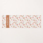Boho Bloemige Terracotta Moderne Gepersonaliseerde Yogamat (Voorkant (horizontaal))