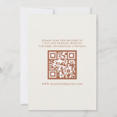 Boho bloemige terracotta QR-code bruiloft Save The Date (Achterkant)