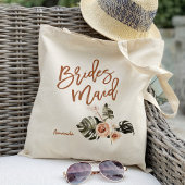 Boho Bloemige Tropisch Blad Bruidsmeisje Tote Bag