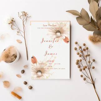 boho bloemige trouw uitnodiging save the date
