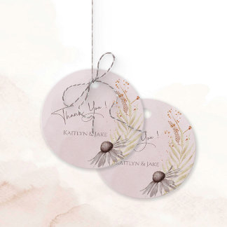 Boho bloemige trouwcadeautags bedankjes labels