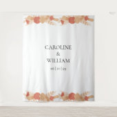 Boho Bloemige Trouwfoto Booth Achtergronden Wandkleed (Voorkant)