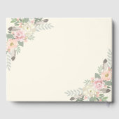 Boho Bloemige Veer Ivoor Trouw Monogram Gastenboek (Achterkant)