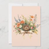 Boho Bloemige Veer Je Nest Boog Baby Shower Kaart (Achterkant)