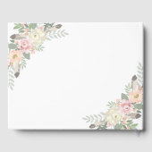 Boho Bloemige Veer Witte Trouw Monogram Gastenboek (Achterkant)