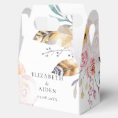 Boho Bloemige Veren & Water Bruiloft Bedankdoosjes (Geopend)