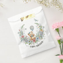 Boho bloemige verjaardagsbeer