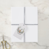 Boho bloemige verjaardagsbeer cadeaulabel (Met Touw)