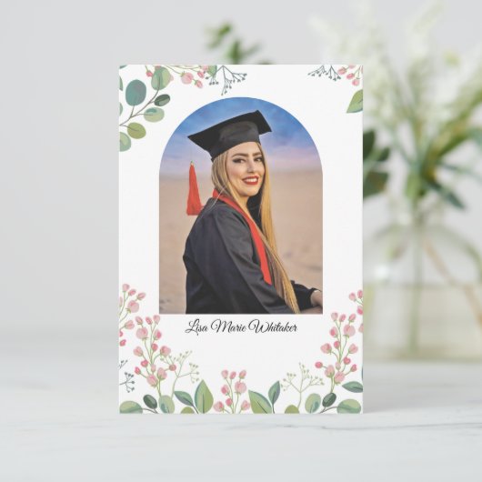 Boho Bloemige Verjaardagsfeestje Afgestudeerd aan  (Staand voorkant)