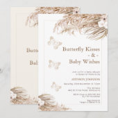 Boho Bloemige Vlinder Kusjes Baby Shower Kaart (Voorkant / Achterkant)