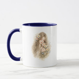 Boho Bloemige Vrouw Accent Mok