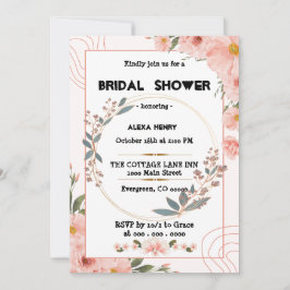 boho bloemige waterverf, baby meisje kaart