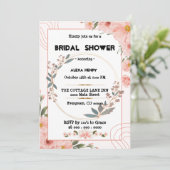 boho bloemige waterverven, baby meisje kaart (Staand voorkant)