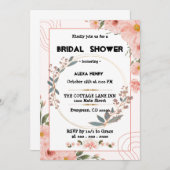 boho bloemige waterverven, baby meisje kaart (Voorkant / Achterkant)