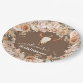 Boho Bloemige Westerse Bruidsdouche Papieren Bordje (Gekanteld)