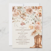 Boho Bloemige Westerse Bruiloft Kaart (Voorkant)
