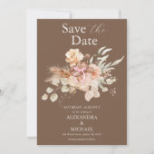 Boho Bloemige Westerse Bruiloft Save The Date (Voorkant)