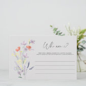 Boho bloemige 'Wie ben ik' bruidsfeest spel Briefpapier (Staand voorkant)