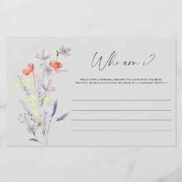 Boho bloemige 'Wie ben ik' bruidsfeest spel Briefpapier